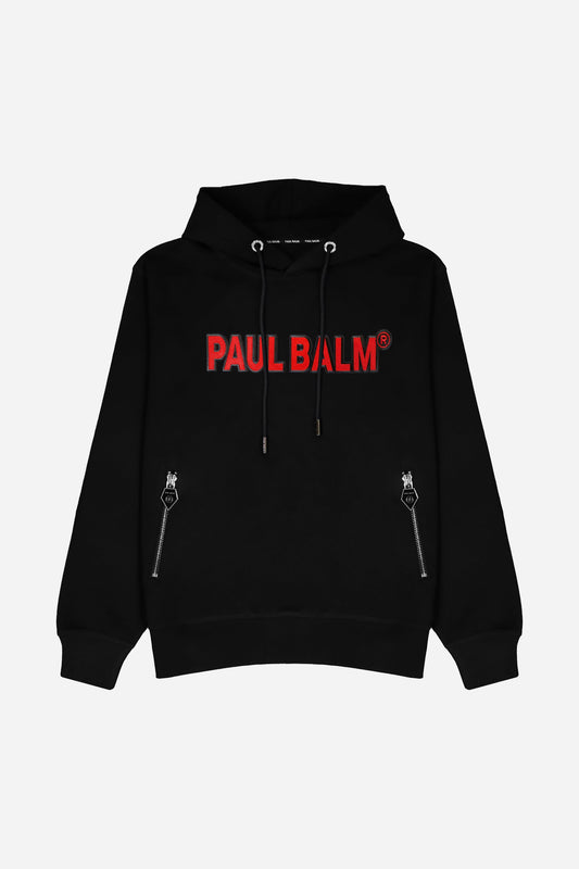 PAUL BALM Embroidery red Hoodie