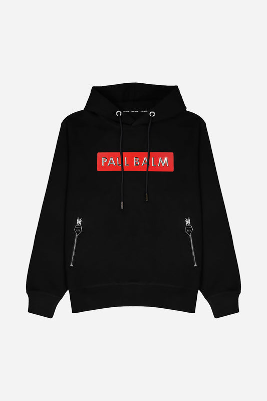 PAUL BALM Metal Patch silver/red Hoodie