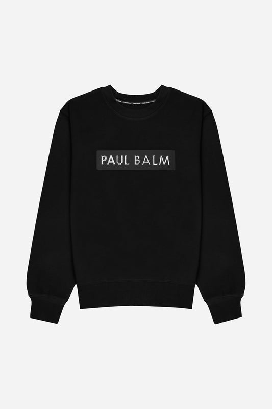Sweatshirt PAUL BALM Metall Patch Silber/Schwarz