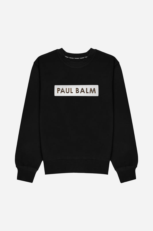 Sweatshirt PAUL BALM Metall Patch Gun Metal/Weiss