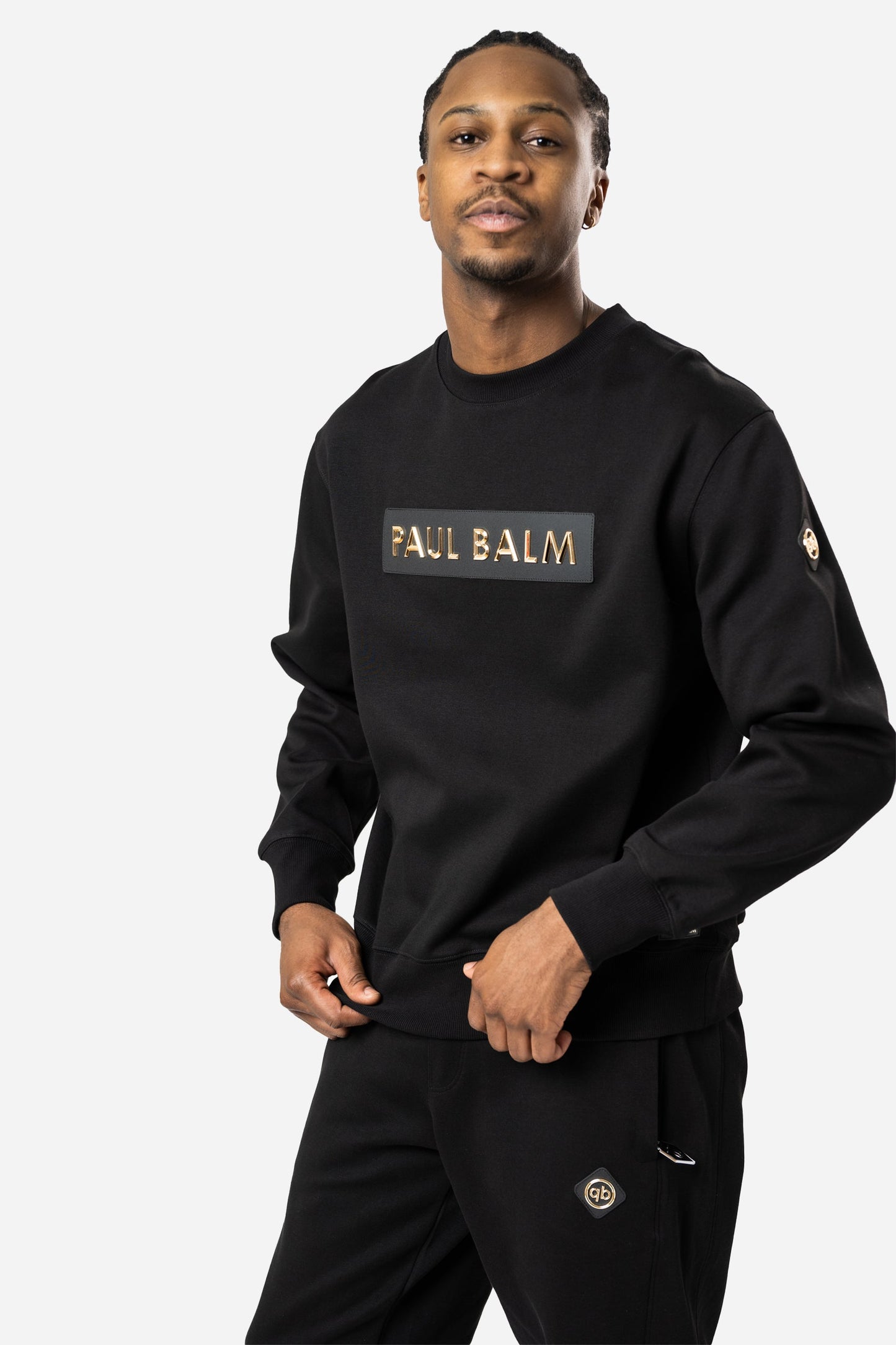 Sweatshirt PAUL BALM Metall Patch Gold/Schwarz