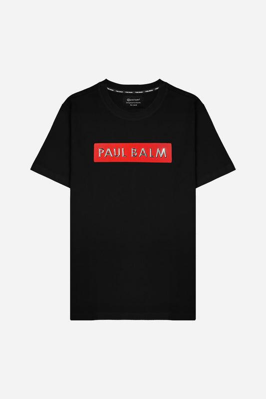 Tshirt PAUL BALM Metall Patch Silber/Rot