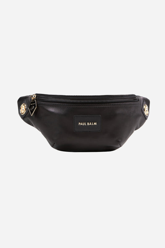 Yuki Logo Leather Belt Bag black