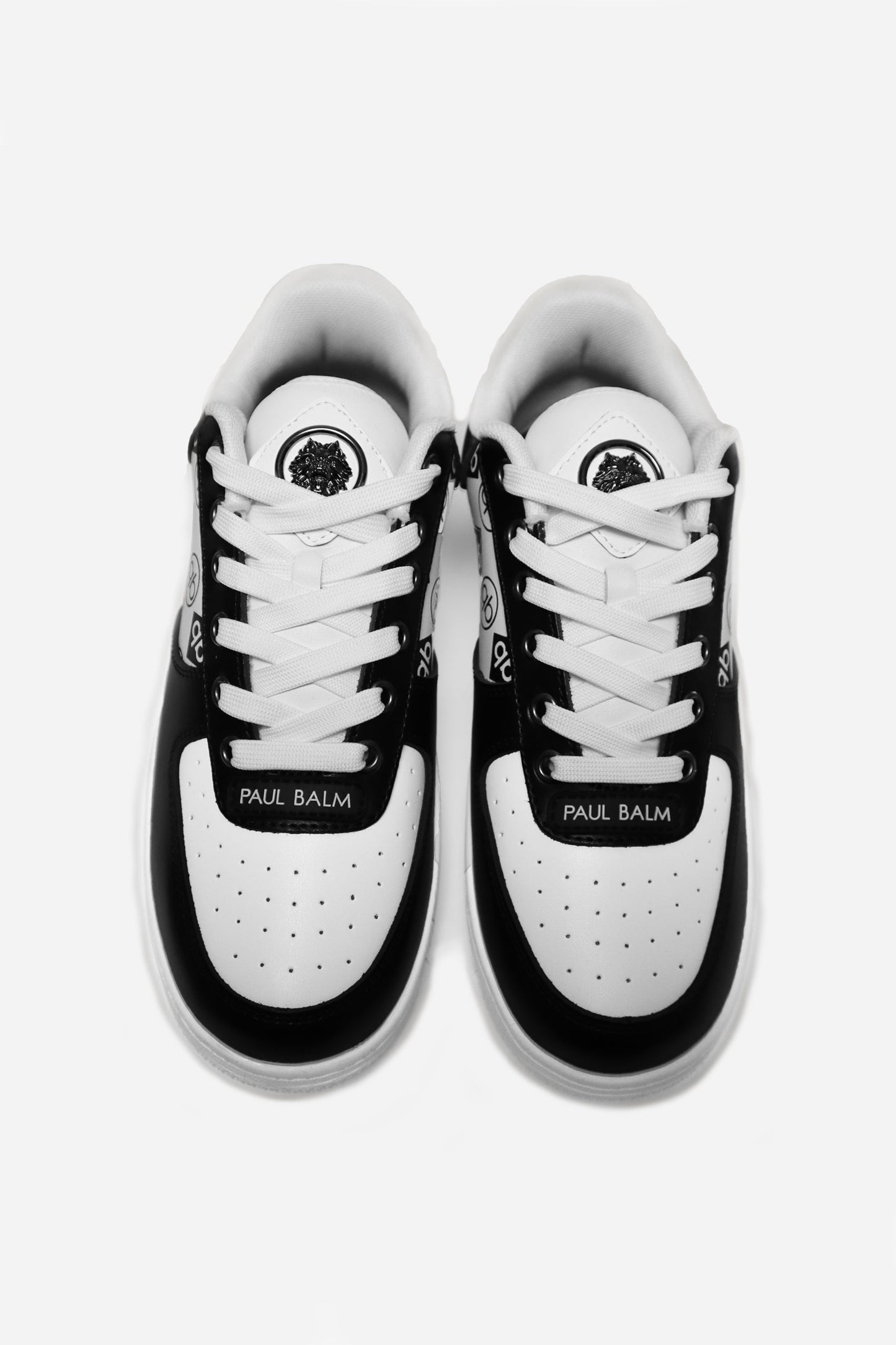 PAUL BALM Leder-Sneaker mit Monogramm Druck