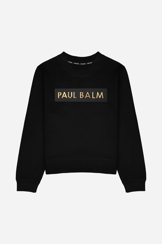 Sweatshirt PAUL BALM Metall Patch Gold/Schwarz